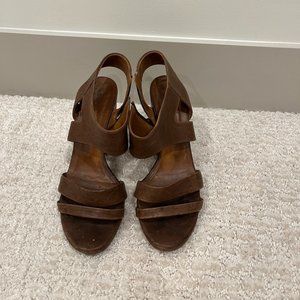 Calico Brown Leather Heels